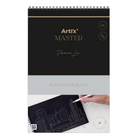 Szkicownik Artix Czarny A5/20/200g